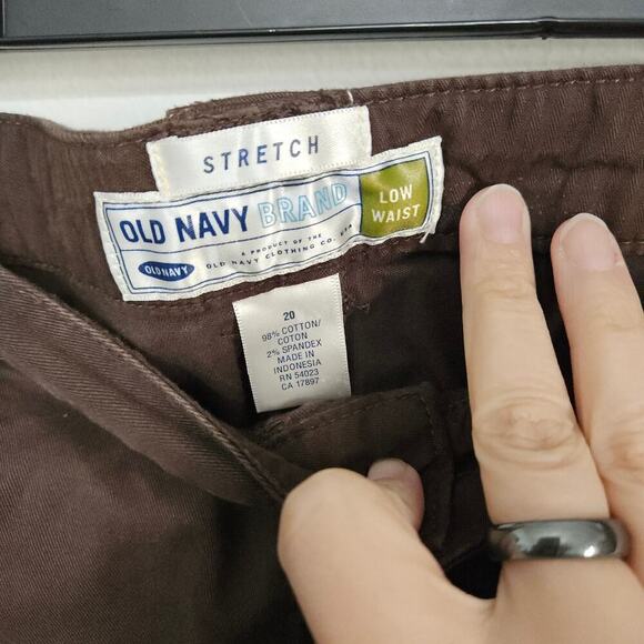 VTG Y2K Old Navy Brown Low Rise Stretch Cotton Straight Pants Sz 20 Plus Fall 05 - Picture 5 of 6
